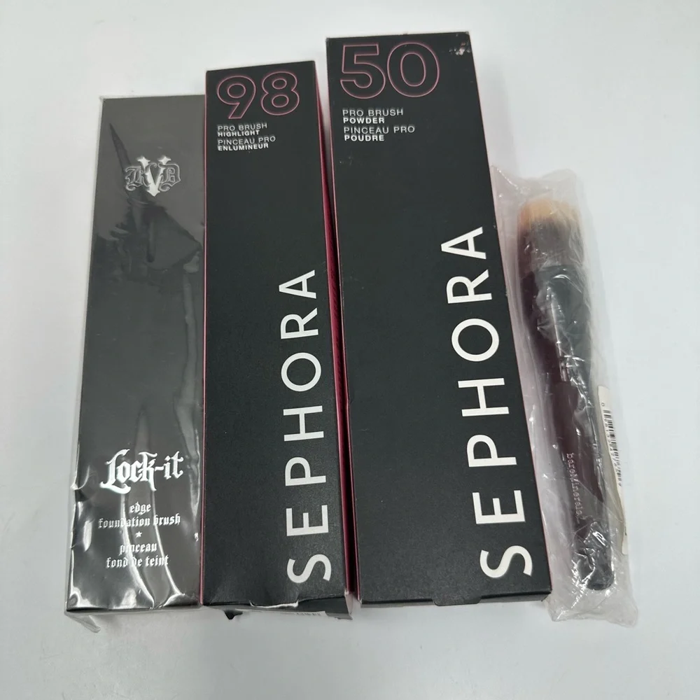 Sephora Kat Von D BareMinerals Lot of 4 Face Makeup Brushes NEW